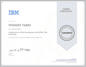 IBM Certificate - Web Development with HTML, CSS & JavaScript